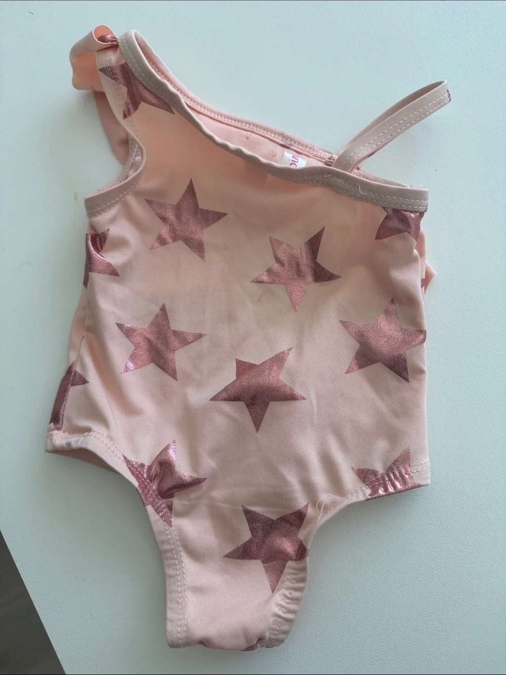 Pink Platinum Pink One-Shoulder Ruffle Star Swimsuit